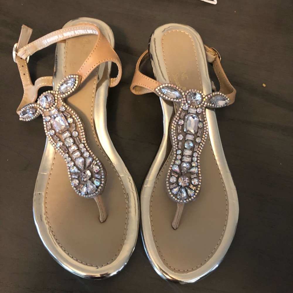 Embellished Slingback Thong Sandal